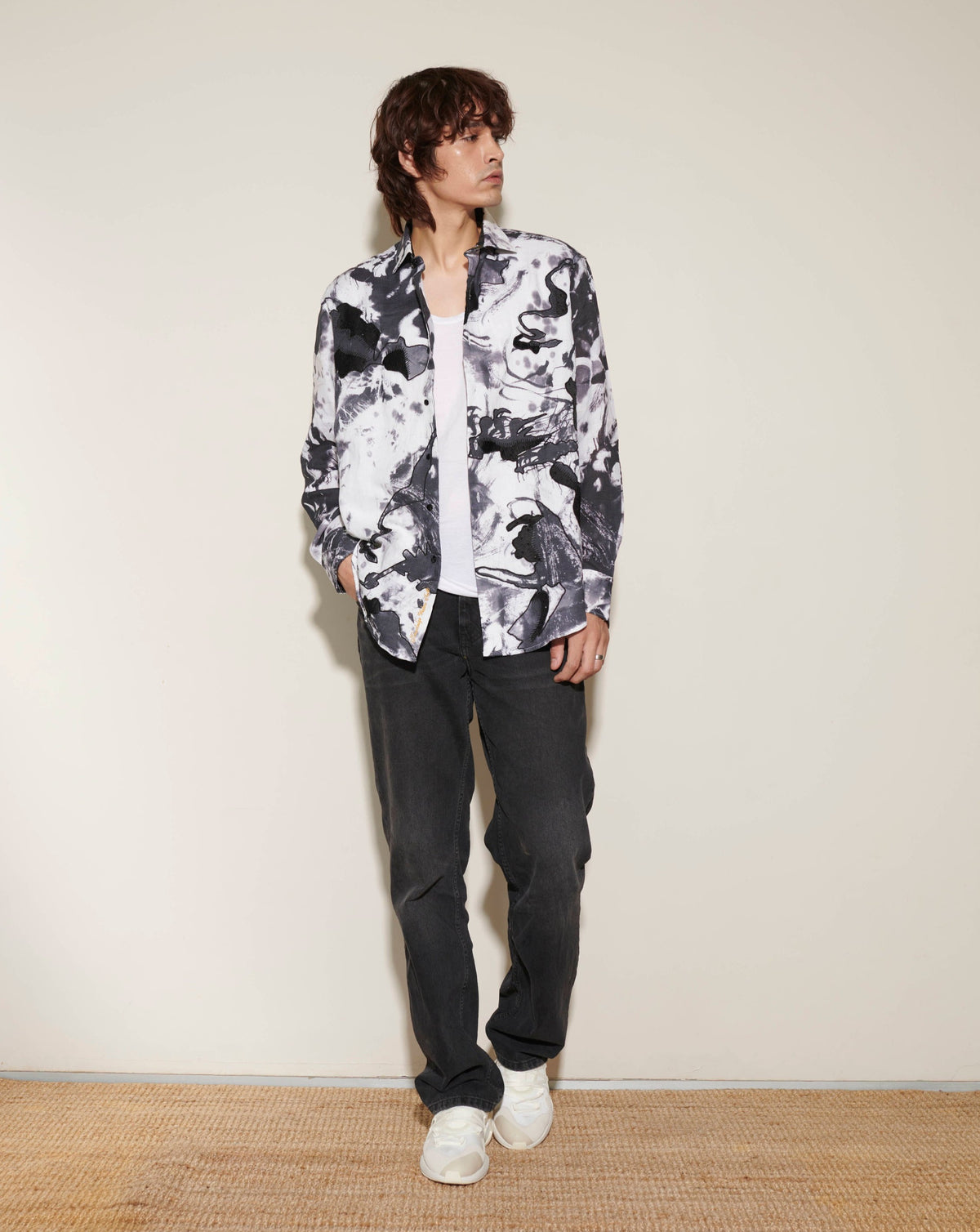 New Robert Graham Black & White Printed Shirt