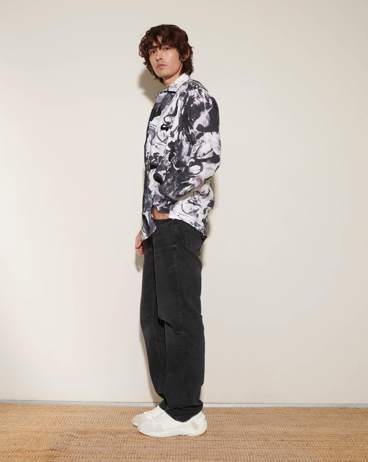 New Robert Graham Black & White Printed Shirt