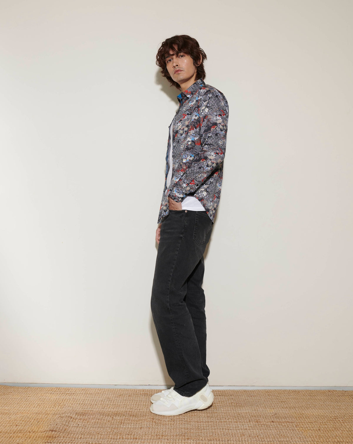 New Robert Graham Black Printed Long Sleeves Shirt