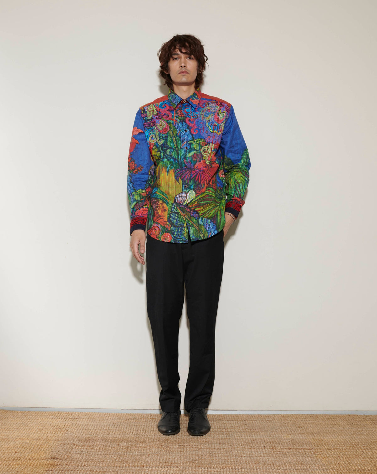 New Robert Graham Colourful Thread Work Long Sleeves Shirt