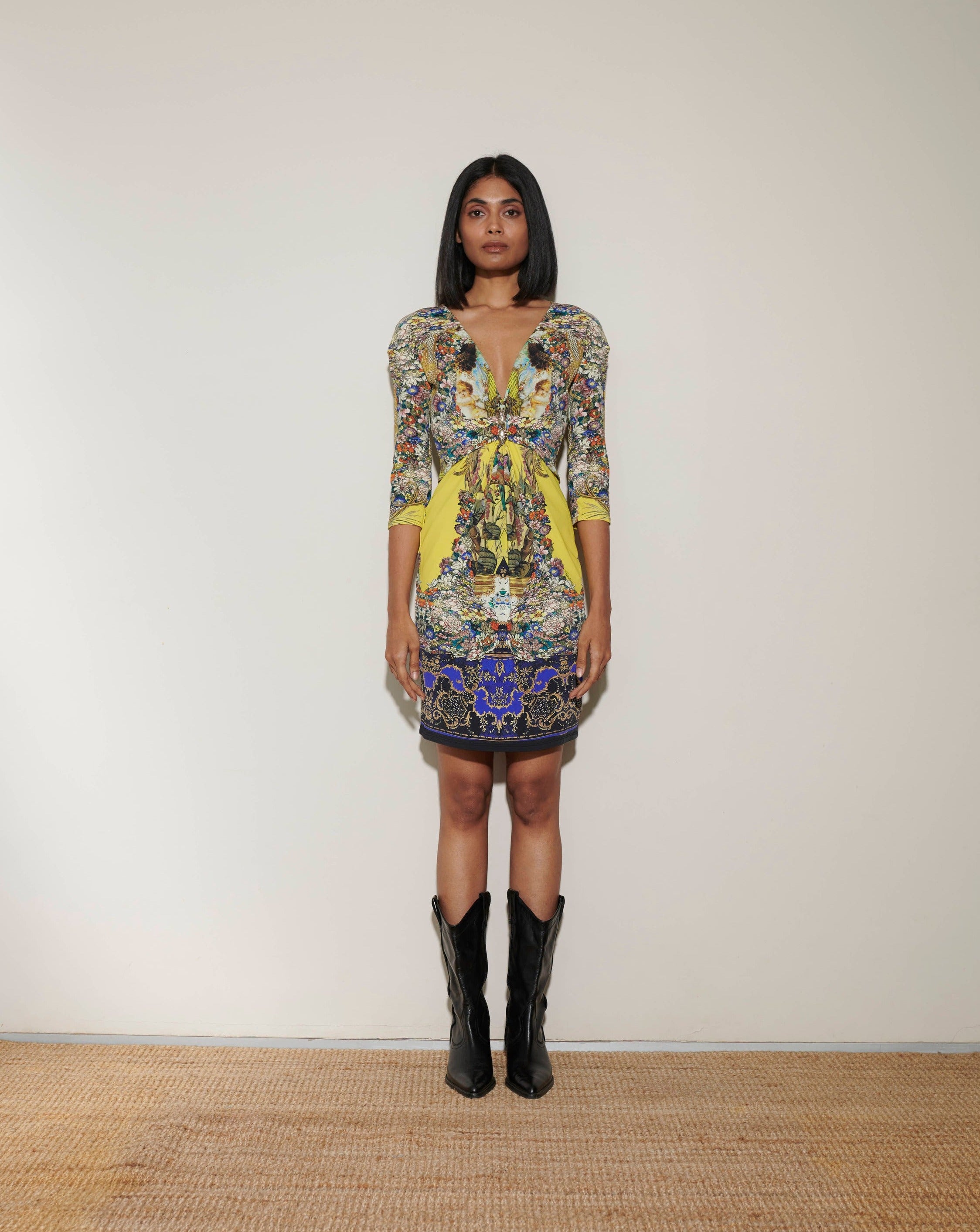 Roberto cavalli Printed Yellow Dress