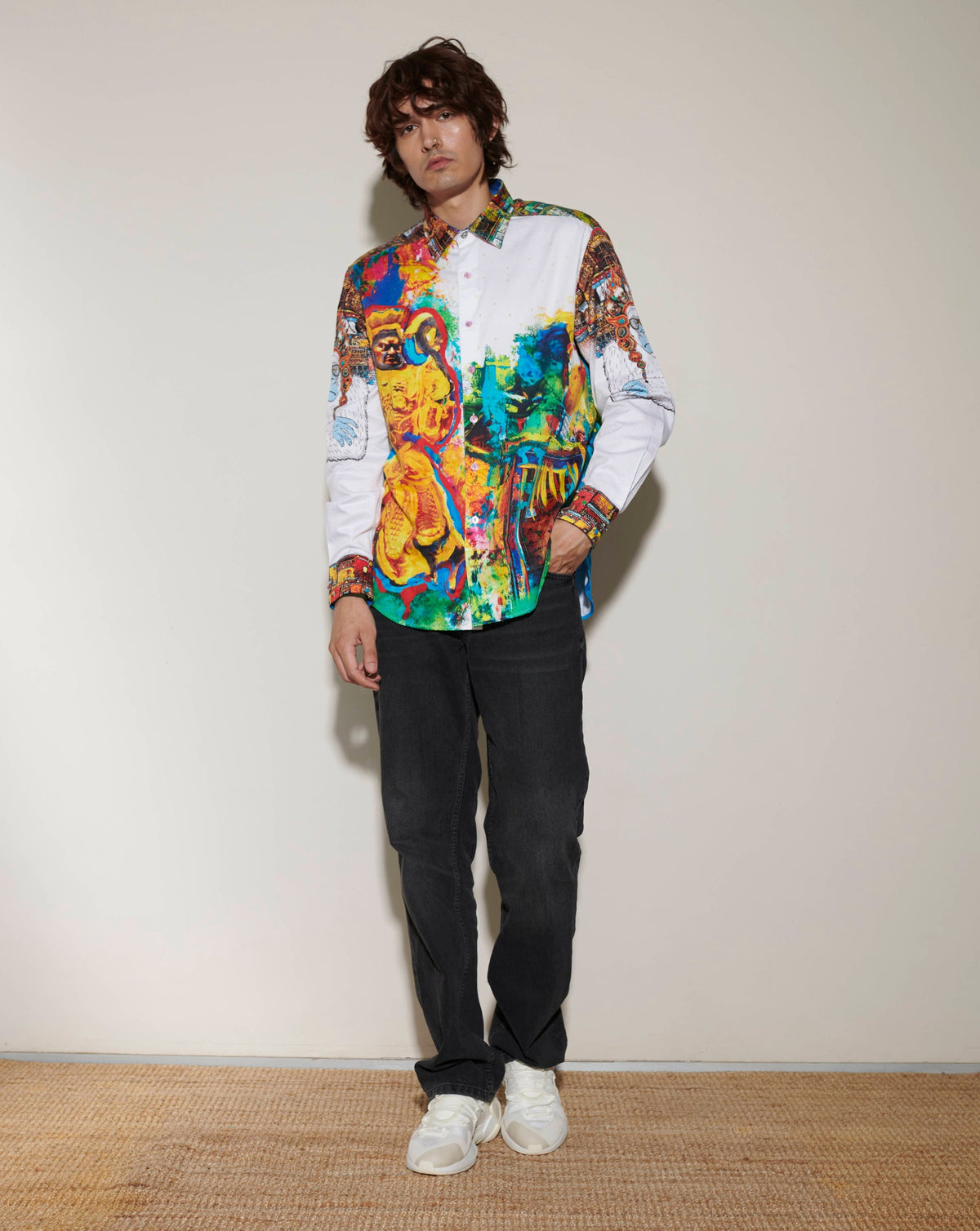 New Robert Graham Colourful With Rhinestones Long Sleeves Shirt