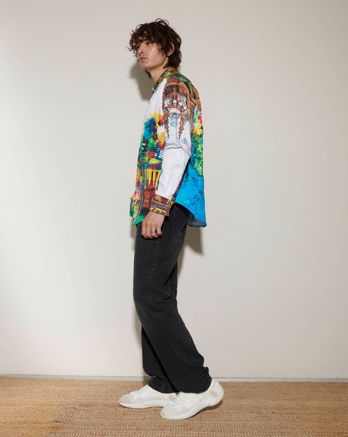 New Robert Graham Colourful With Rhinestones Long Sleeves Shirt