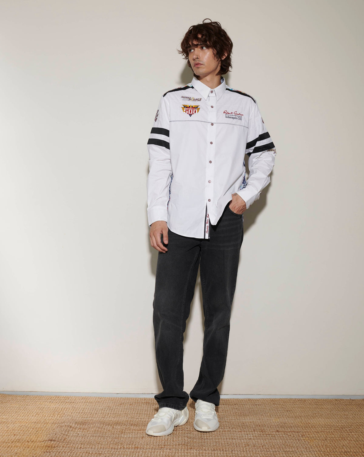 New Robert Graham White Printed Long Sleeves Shirt